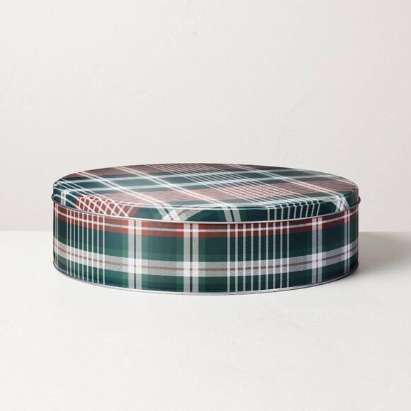 Hearth & Hand Traditional Plaid Christmas Gift Large Tin - Picture 2 of 5